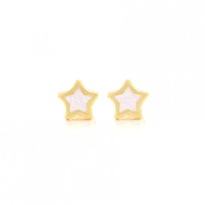 GOLD EARRING STAR WITH SEASHELL