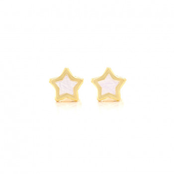 GOLD EARRING STAR WITH SEASHELL