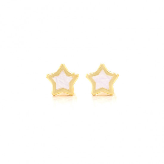 GOLD EARRING STAR WITH SEASHELL