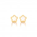 18K GOLD FLOWER WITH SEASHELL EARRINGS