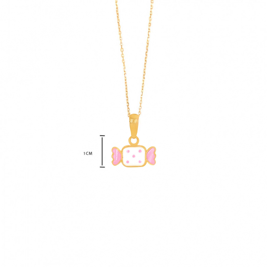 18K GOLD CHAIN FOR KIDS , CANDY SHAPE