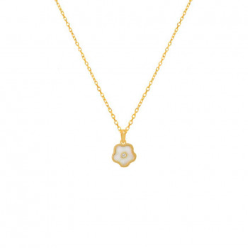 GOLD CHAIN, SEASHELL, rose SHAPE WITH DIAMONDS