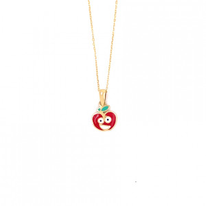 18K Gold chain  for kids , apple shape