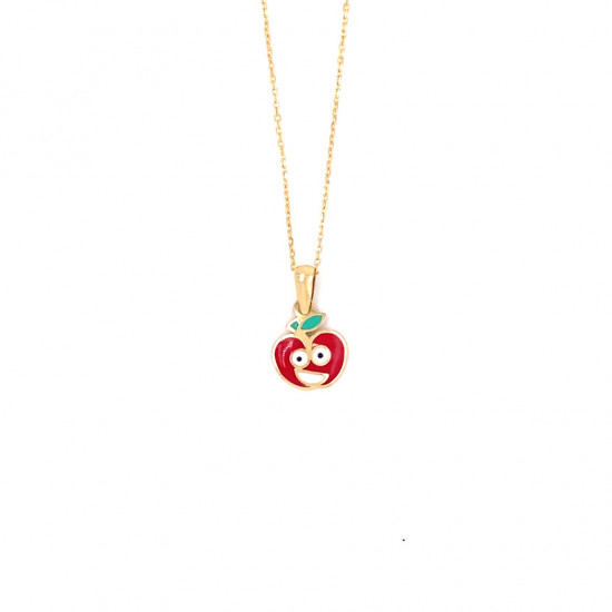 18K Gold chain  for kids , apple shape