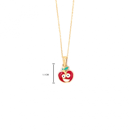 18K Gold chain  for kids , apple shape