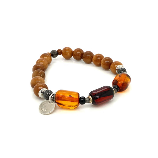 AMBER BRACELET WITH COKE WOOD