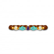 bracelet with Amethyst, turquoise, pearl and coke wood