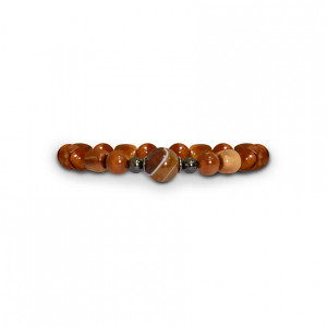 Bracelet with brown agate stone and coke wood