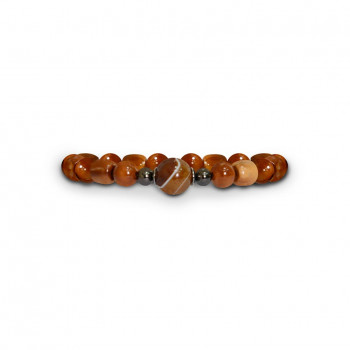 Bracelet with brown agate stone and coke wood