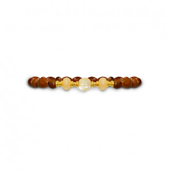 Citrine bracelet with seashell and coke wood