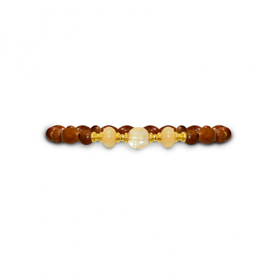 Citrine bracelet with seashell and coke wood