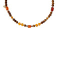 KIDS NECKLACE WITH AMBER STONES , AND COKE WOOD .