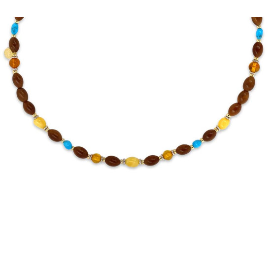 KIDS NECKLACE WITH AMBER STONES, TURQUOISE AND COKE WOOD . KIDS NECKLACE WITH AMBER STONES, TURQUOISE AND COKE WOOD .