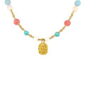 gold plated cherry quartz necklace , pearls , amazonite , morganite . gold plated cherry quartz necklace , pearls , amazonite , morganite .