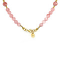 gold plated cherry quartz necklace , pearls , amazonite , morganite . gold plated cherry quartz necklace , pearls , amazonite , morganite .