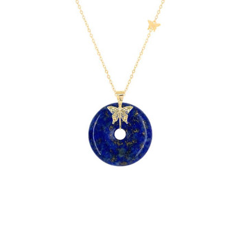 GOLD CHAIN 18K WITH LAPIS STONE ( small size )
