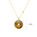 GOLD CHAIN 18K WITH TIGER-EYE  STONE ( small size ) 