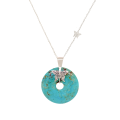 GOLD CHAIN 18K WITH TURQUOISE STONE ( MEDIUM SIZE )