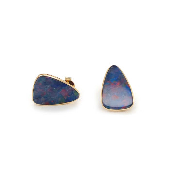 18K GOLD AUSTRALIAN OPAL EARRINGS