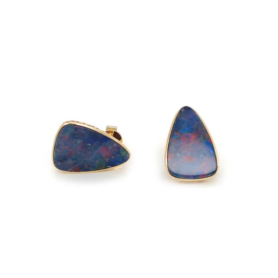 18K GOLD AUSTRALIAN OPAL EARRINGS
