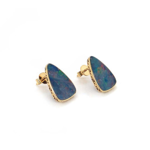 18K GOLD AUSTRALIAN OPAL EARRINGS