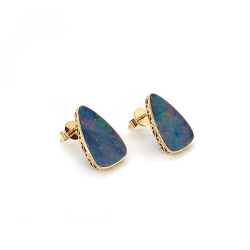 18K GOLD AUSTRALIAN OPAL EARRINGS