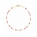 18K GOLD ANKLET WITH RUBI STONE 