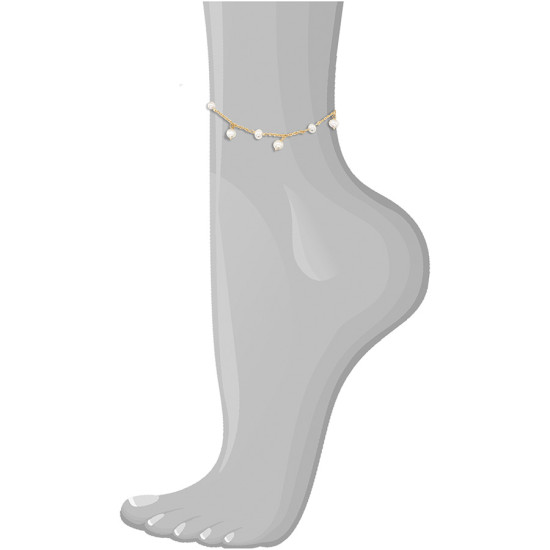 18K GOLD ANKLET WITH PEARLS 