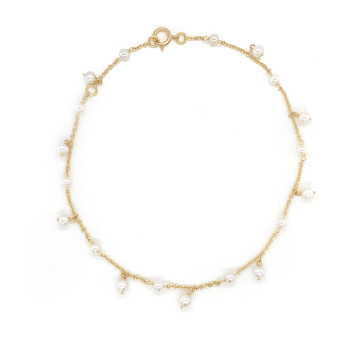 18K GOLD ANKLET WITH PEARLS 