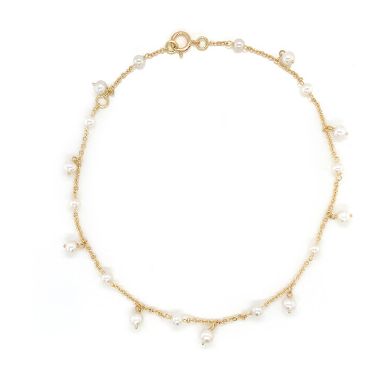 18K GOLD ANKLET WITH PEARLS 