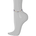 18K GOLD ANKLET WITH AQUAMARINE AND AMETHYST 