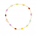 18 Gold Anklet with colored stones 