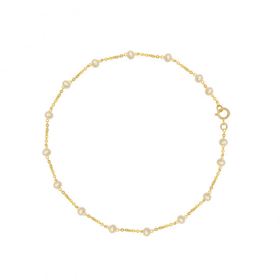 18K GOLD ANKLET WITH pearl