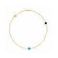 18K GOLD ANKLET WITH LAPIS STONE 