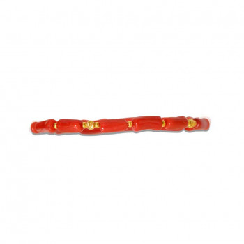 18K Gold bracelets with red coral stones