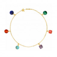 18K Gold bracelet chain with shakirat stones