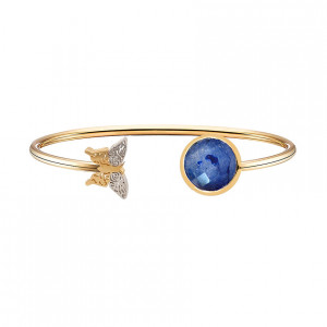 18K GOLD BANGLE BRACELET 18K  WITH SAPPHIRE STONE 