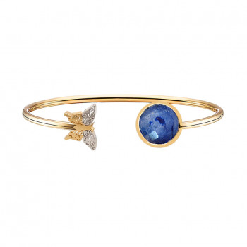 18K GOLD BANGLE BRACELET 18K  WITH SAPPHIRE STONE 
