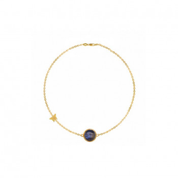 gold bracelet 18k with Labrodorite stone