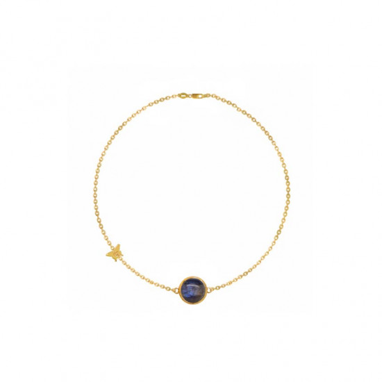 gold bracelet 18k with Labrodorite stone