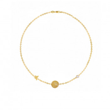 PLANET GOLD CHAIN 18k BRACELET WITH GOLD THREAD STONE AND DIAMOND