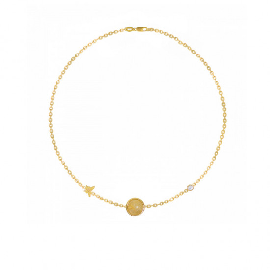 PLANET GOLD CHAIN 18k BRACELET WITH GOLD THREAD STONE AND DIAMOND