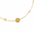 PLANET GOLD CHAIN 18k BRACELET WITH GOLD THREAD STONE AND DIAMOND