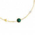 PLANET GOLD CHAIN BRACELET WITH MALACHITE STONE AND DIAMOND
