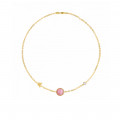 PLANET GOLD CHAIN 18k BRACELET WITH RHODOCHROSITE STONE AND DIAMOND