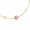 PLANET GOLD CHAIN 18k BRACELET WITH RHODOCHROSITE STONE AND DIAMOND
