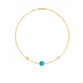 PLANET GOLD CHAIN BRACELET WITH TURQUOISE STONE AND DIAMOND