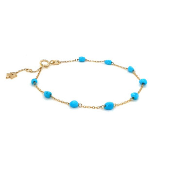 18K GOLD BRACELET WITH TURQUOISE STONES
