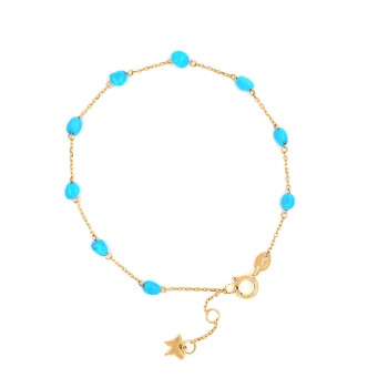 18K GOLD BRACELET WITH TURQUOISE STONES