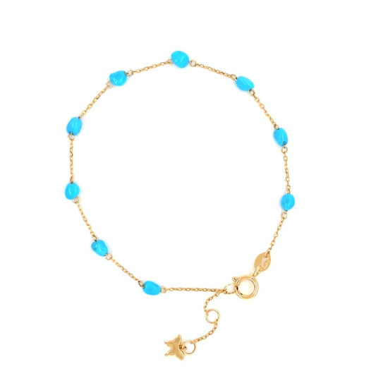 18K GOLD BRACELET WITH TURQUOISE STONES